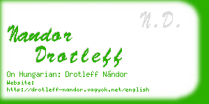nandor drotleff business card